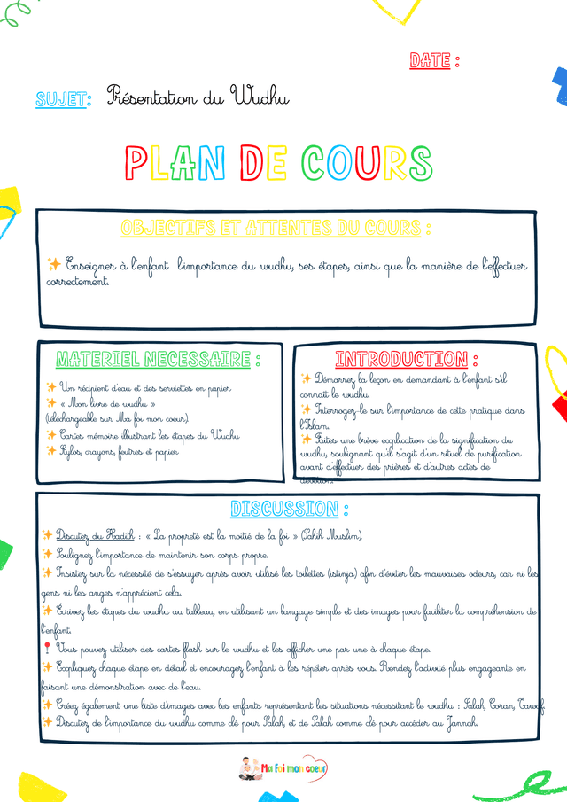 Mon wudhu (mes ablutions)